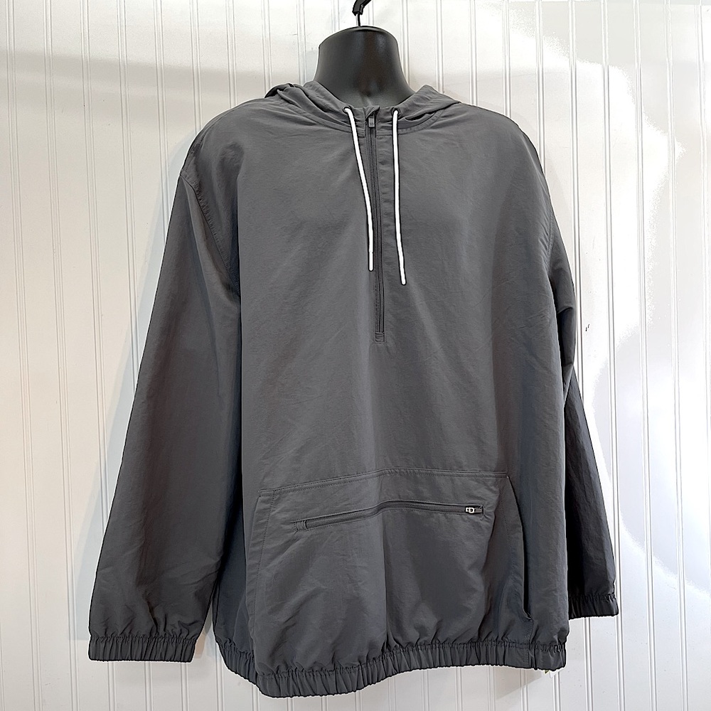 All in Motion Moisture Wick Quick Dry Nylon Pullover 1/2 Zip Gray Hoodie Mens XL
